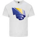 Curled Bosnia and Herzegovina Flag Day Football Kids T-Shirt Childrens White