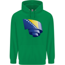Curled Bosnia and Herzegovina Flag Day Football Mens 80% Cotton Hoodie Irish Green