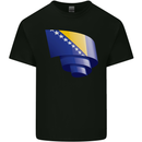 Curled Bosnia and Herzegovina Flag Day Football Mens Cotton T-Shirt Tee Top Black