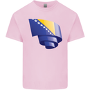 Curled Bosnia and Herzegovina Flag Day Football Mens Cotton T-Shirt Tee Top Light Pink