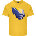 Curled Bosnia and Herzegovina Flag Day Football Mens Cotton T-Shirt Tee Top Yellow