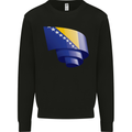 Curled Bosnia and Herzegovina Flag Day Football Mens Sweatshirt Jumper Black