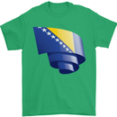 Curled Bosnia and Herzegovina Flag Day Football Mens T-Shirt 100% Cotton Irish Green