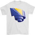 Curled Bosnia and Herzegovina Flag Day Football Mens T-Shirt 100% Cotton White