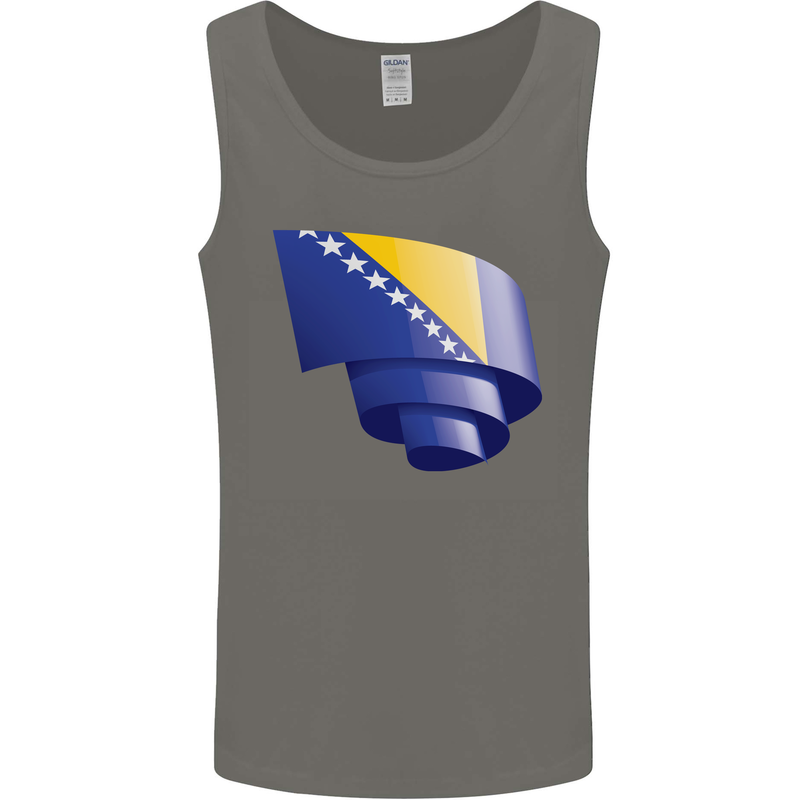Curled Bosnia and Herzegovina Flag Day Football Mens Vest Tank Top Charcoal