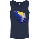 Curled Bosnia and Herzegovina Flag Day Football Mens Vest Tank Top Navy Blue