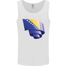 Curled Bosnia and Herzegovina Flag Day Football Mens Vest Tank Top White