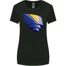 Curled Bosnia and Herzegovina Flag Day Football Womens Wider Cut T-Shirt Black