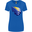 Curled Bosnia and Herzegovina Flag Day Football Womens Wider Cut T-Shirt Royal Blue