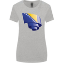 Curled Bosnia and Herzegovina Flag Day Football Womens Wider Cut T-Shirt Sports Grey