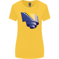 Curled Bosnia and Herzegovina Flag Day Football Womens Wider Cut T-Shirt Yellow