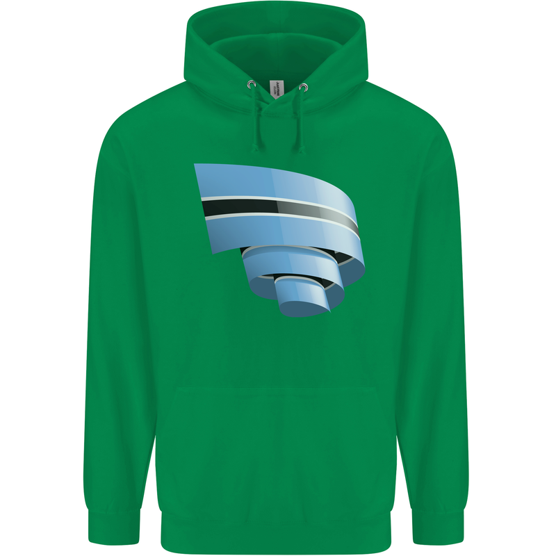Curled Botswana Flag Batswana Day Football Childrens Kids Hoodie Irish Green