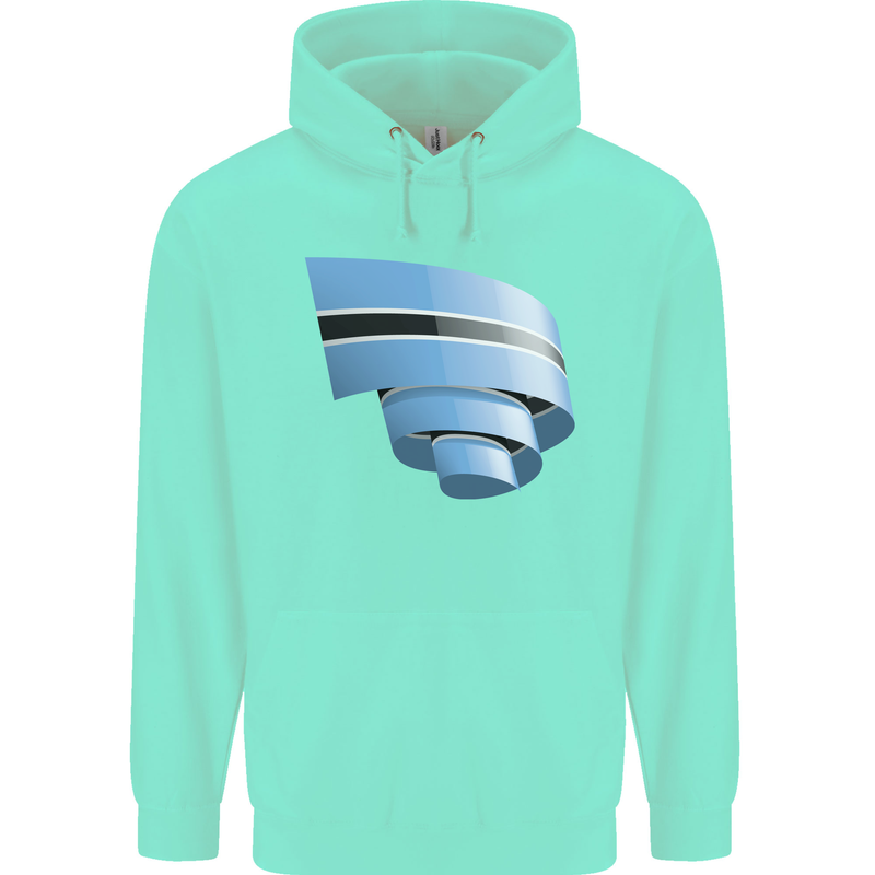 Curled Botswana Flag Batswana Day Football Childrens Kids Hoodie Peppermint