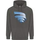 Curled Botswana Flag Batswana Day Football Childrens Kids Hoodie Storm Grey
