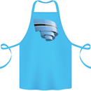 Curled Botswana Flag Batswana Day Football Cotton Apron 100% Organic Turquoise