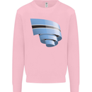Curled Botswana Flag Batswana Day Football Kids Sweatshirt Jumper Light Pink