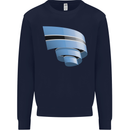 Curled Botswana Flag Batswana Day Football Kids Sweatshirt Jumper Navy Blue