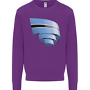 Curled Botswana Flag Batswana Day Football Kids Sweatshirt Jumper Purple