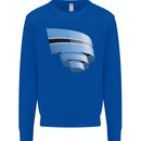Curled Botswana Flag Batswana Day Football Kids Sweatshirt Jumper Royal Blue