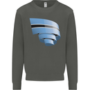 Curled Botswana Flag Batswana Day Football Kids Sweatshirt Jumper Storm Grey