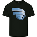 Curled Botswana Flag Batswana Day Football Kids T-Shirt Childrens Black