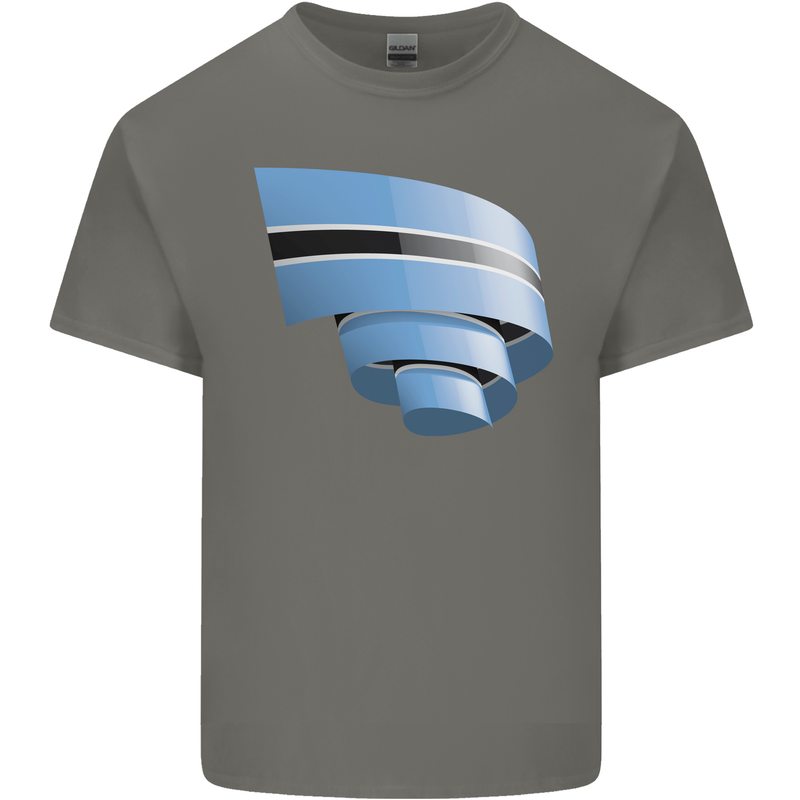 Curled Botswana Flag Batswana Day Football Kids T-Shirt Childrens Charcoal