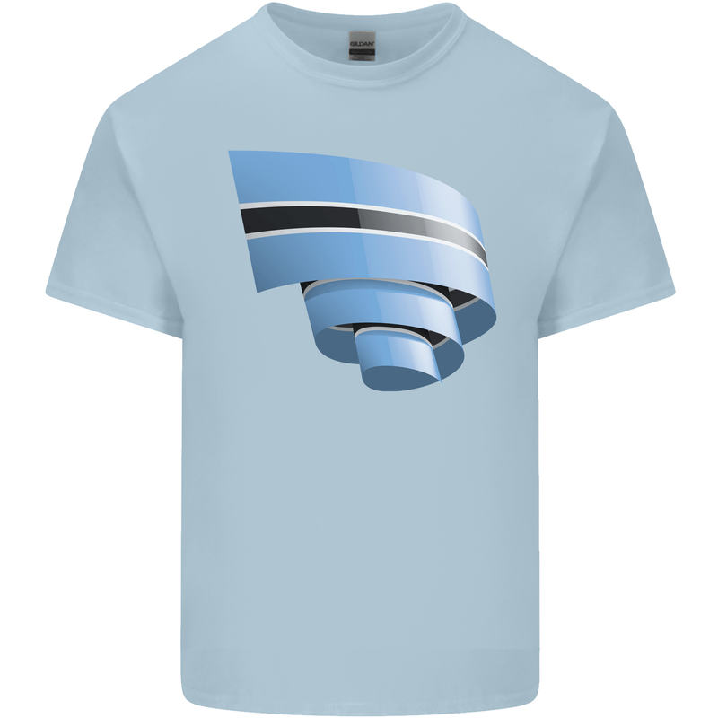 Curled Botswana Flag Batswana Day Football Kids T-Shirt Childrens Light Blue