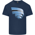 Curled Botswana Flag Batswana Day Football Kids T-Shirt Childrens Navy Blue
