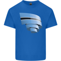 Curled Botswana Flag Batswana Day Football Kids T-Shirt Childrens Royal Blue