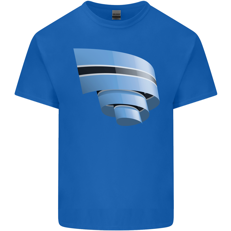 Curled Botswana Flag Batswana Day Football Kids T-Shirt Childrens Royal Blue