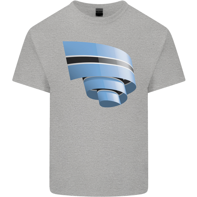 Curled Botswana Flag Batswana Day Football Kids T-Shirt Childrens Sports Grey