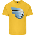 Curled Botswana Flag Batswana Day Football Kids T-Shirt Childrens Yellow