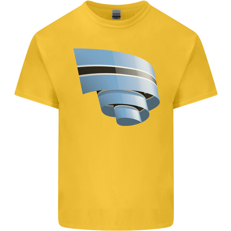 Curled Botswana Flag Batswana Day Football Kids T-Shirt Childrens Yellow
