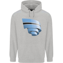 Curled Botswana Flag Batswana Day Football Mens 80% Cotton Hoodie Sports Grey