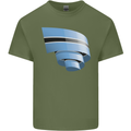 Curled Botswana Flag Batswana Day Football Mens Cotton T-Shirt Tee Top Military Green