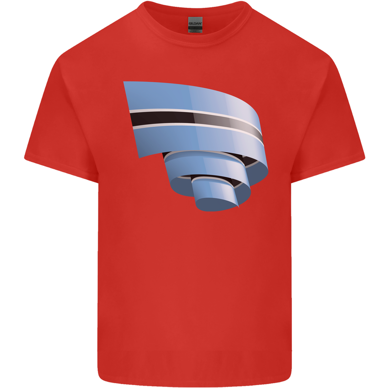 Curled Botswana Flag Batswana Day Football Mens Cotton T-Shirt Tee Top Red