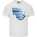 Curled Botswana Flag Batswana Day Football Mens Cotton T-Shirt Tee Top White