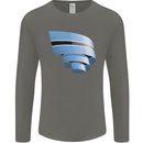Curled Botswana Flag Batswana Day Football Mens Long Sleeve T-Shirt Charcoal