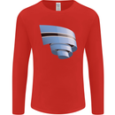 Curled Botswana Flag Batswana Day Football Mens Long Sleeve T-Shirt Red