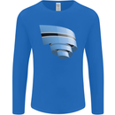 Curled Botswana Flag Batswana Day Football Mens Long Sleeve T-Shirt Royal Blue