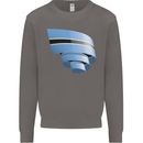 Curled Botswana Flag Batswana Day Football Mens Sweatshirt Jumper Charcoal