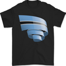 Curled Botswana Flag Batswana Day Football Mens T-Shirt 100% Cotton Black