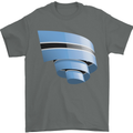 Curled Botswana Flag Batswana Day Football Mens T-Shirt 100% Cotton Charcoal