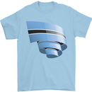 Curled Botswana Flag Batswana Day Football Mens T-Shirt 100% Cotton Light Blue