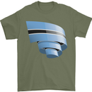 Curled Botswana Flag Batswana Day Football Mens T-Shirt 100% Cotton Military Green