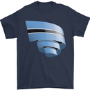 Curled Botswana Flag Batswana Day Football Mens T-Shirt 100% Cotton Navy Blue