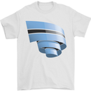 Curled Botswana Flag Batswana Day Football Mens T-Shirt 100% Cotton White