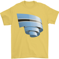 Curled Botswana Flag Batswana Day Football Mens T-Shirt 100% Cotton Yellow