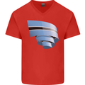 Curled Botswana Flag Batswana Day Football Mens V-Neck Cotton T-Shirt Red