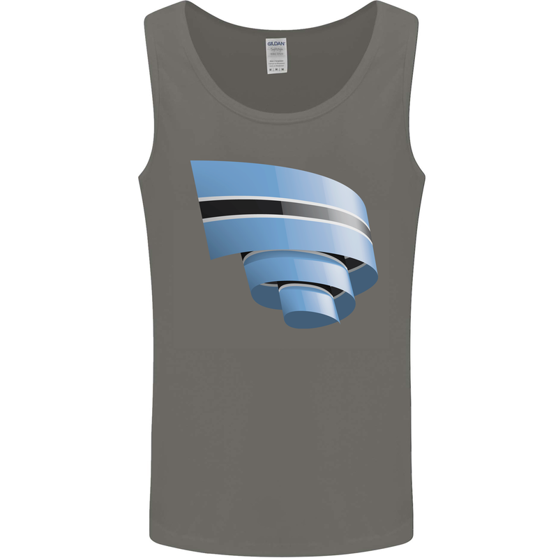 Curled Botswana Flag Batswana Day Football Mens Vest Tank Top Charcoal